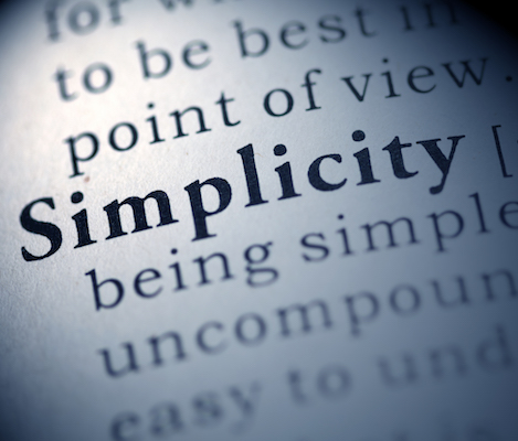 The word simplicity is written in a dictionary.